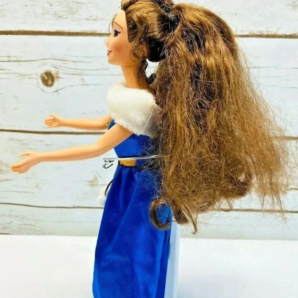 DISNEY MEGARA HERCULES Fashion Barbie Doll Long Brunette Blue Gown 12" Tall Used - Picture 10 of 12